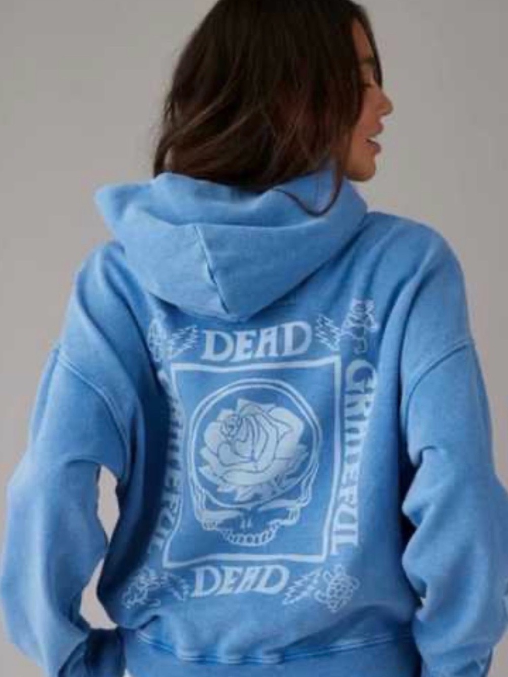 Grateful Dead American Eagle "Seriously Lived-In" Hoodie Washed Blue Women’s XS